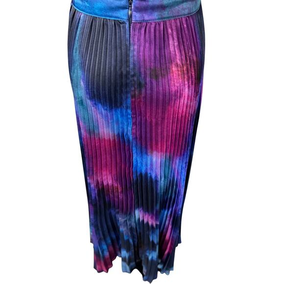L'idee Gala Plisse Maxi Dress Gown Blue Purple Multicolor Size US 4 AU 8 - Picture 8 of 10